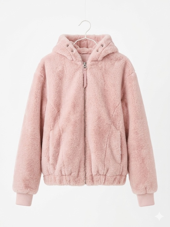 Revamped Jackets & Blazers - Revamped Soft Blush Faux Fur Hooded Jacket